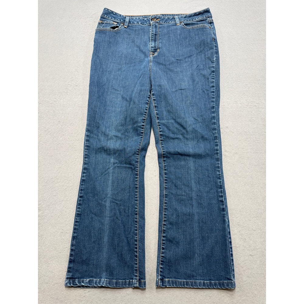 L.L.Bean Jeans Women's 16 Blue Denim Medium Wash Classic Fit Bootcut High Rise